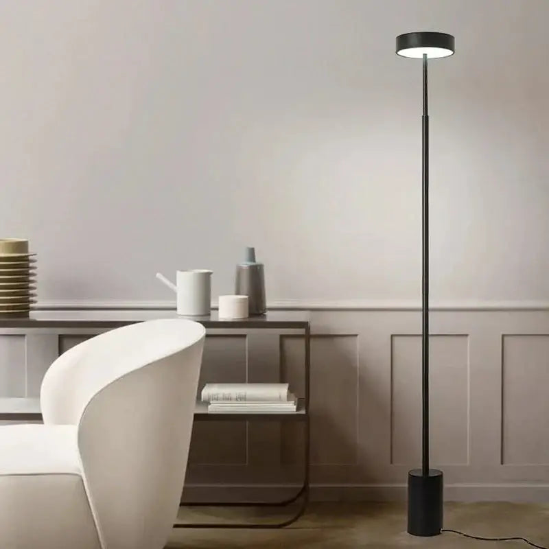 Modern gray led minimalist floor lamp for living room