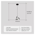 Modern black led minimalist pendant light – living room ring chandelier