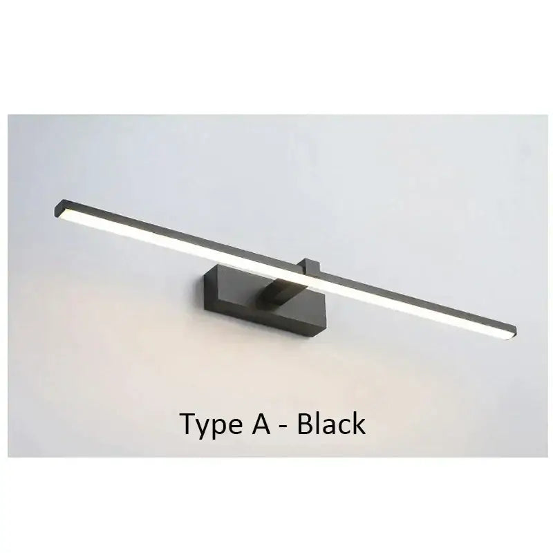 Modern gold wave led mirror bathroom wall sconce light