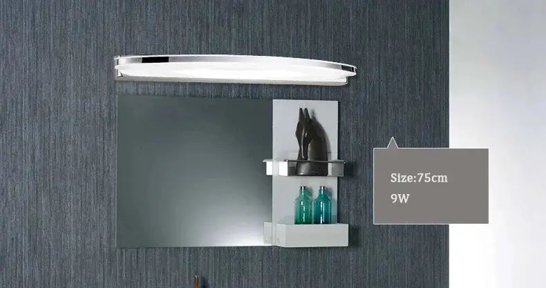 Modern curved white led mirror light fixture bathroom sconce