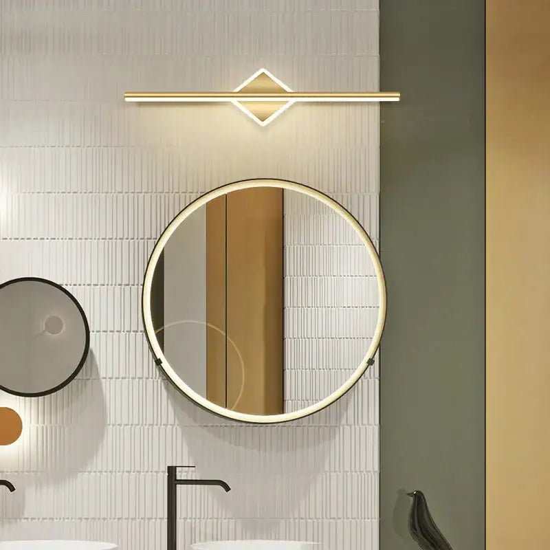 Modern gold & black led mirror light wall lamp bathroom sconce