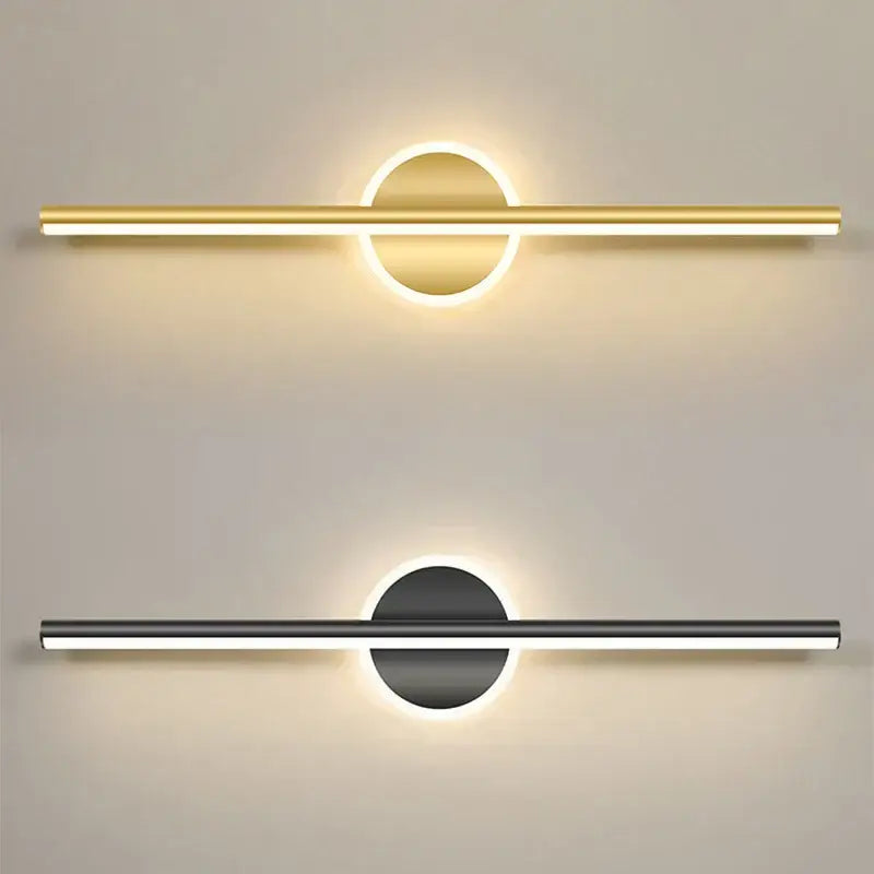 Modern gold & black led mirror light wall lamp bathroom sconce