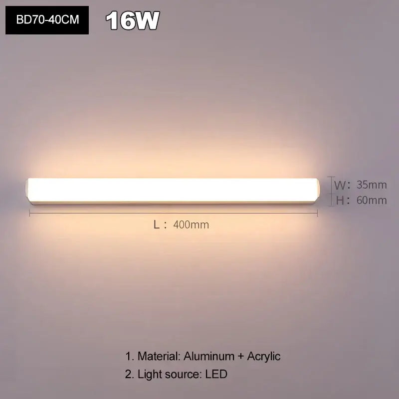 Modern warm white led mirror light wall sconces bathroom fixtures
