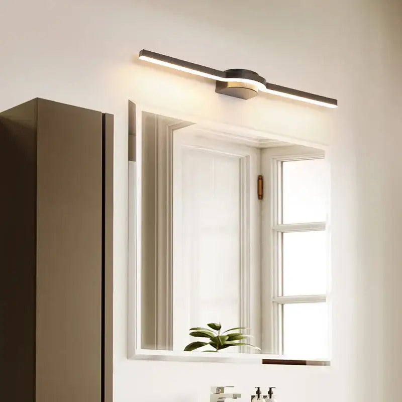 Modern minimalist sage green led mirror wall sconces for bathroom