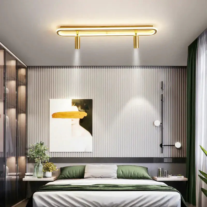 Modern white led modern chandelier with spotlights living room
