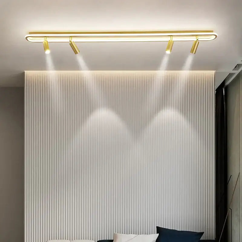 Modern white led modern chandelier with spotlights living room