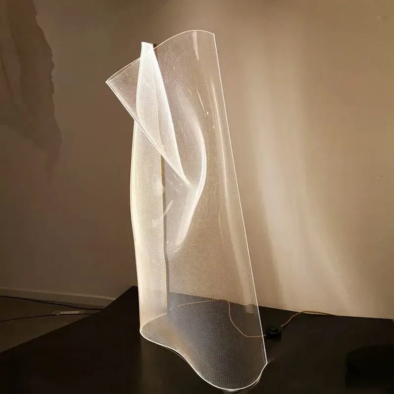 Modern gold floor lamp with white fabric diffuser living room light