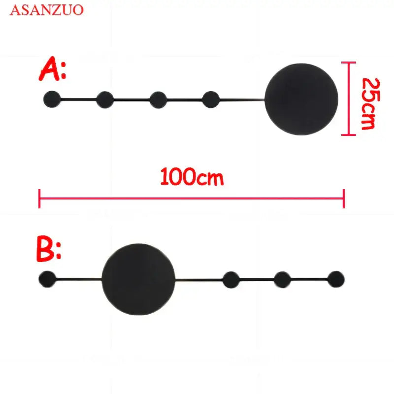 Minimalist black led moon wall lamp bedroom sconce light