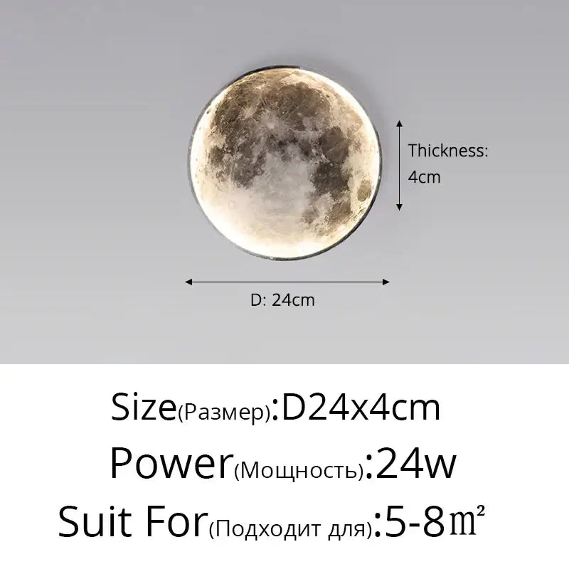 Minimalist led moon wall lamp bedroom glowing rock lighting
