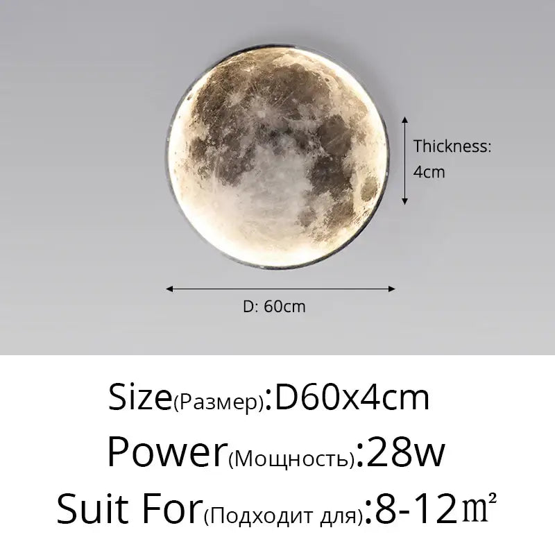 Minimalist led moon wall lamp bedroom glowing rock lighting