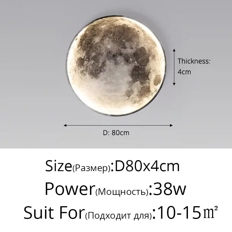 Modern textured led moon wall lamp for bedroom decor