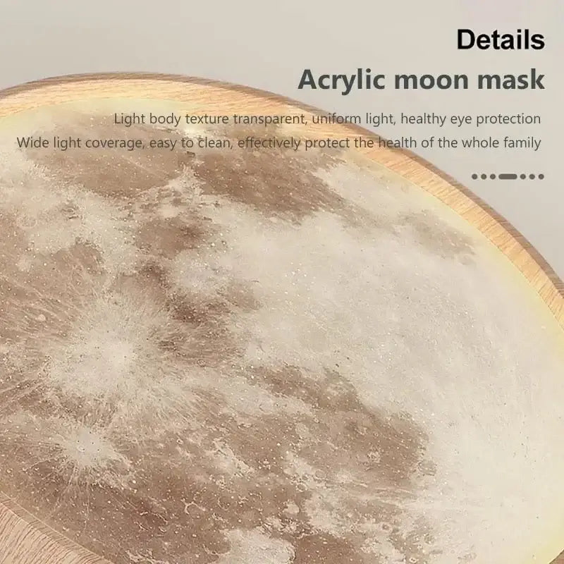 Decorbites led moon wood ceiling light and clock bedroom set