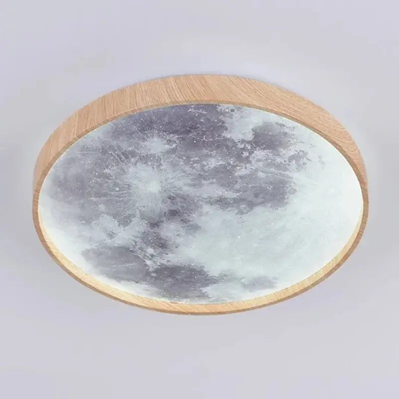 Decorbites led moon wood ceiling light and clock bedroom set