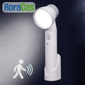 Modern white cylindrical motion sensor night light for bedroom