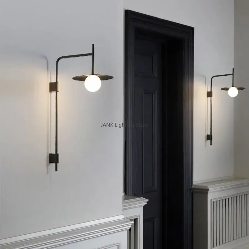 Minimalist black led movable arm wall lamp bedroom sconce
