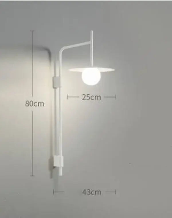 Minimalist black led movable arm wall lamp bedroom sconce