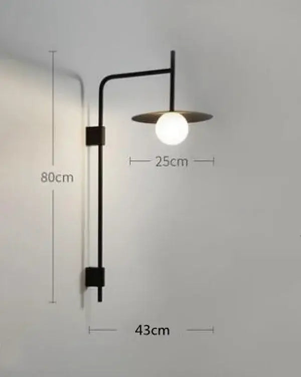Minimalist black led movable arm wall lamp bedroom sconce