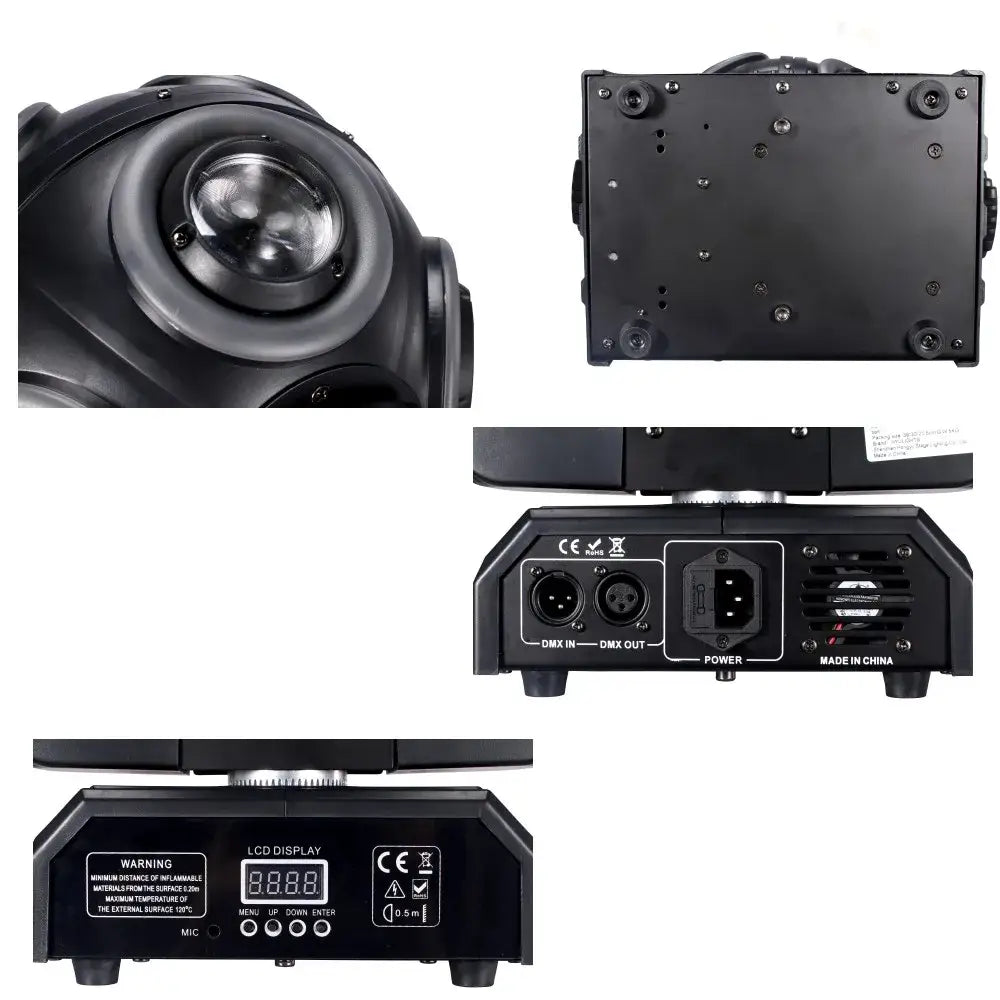 Black led moving head beam light with rgbw halo for dj stage room