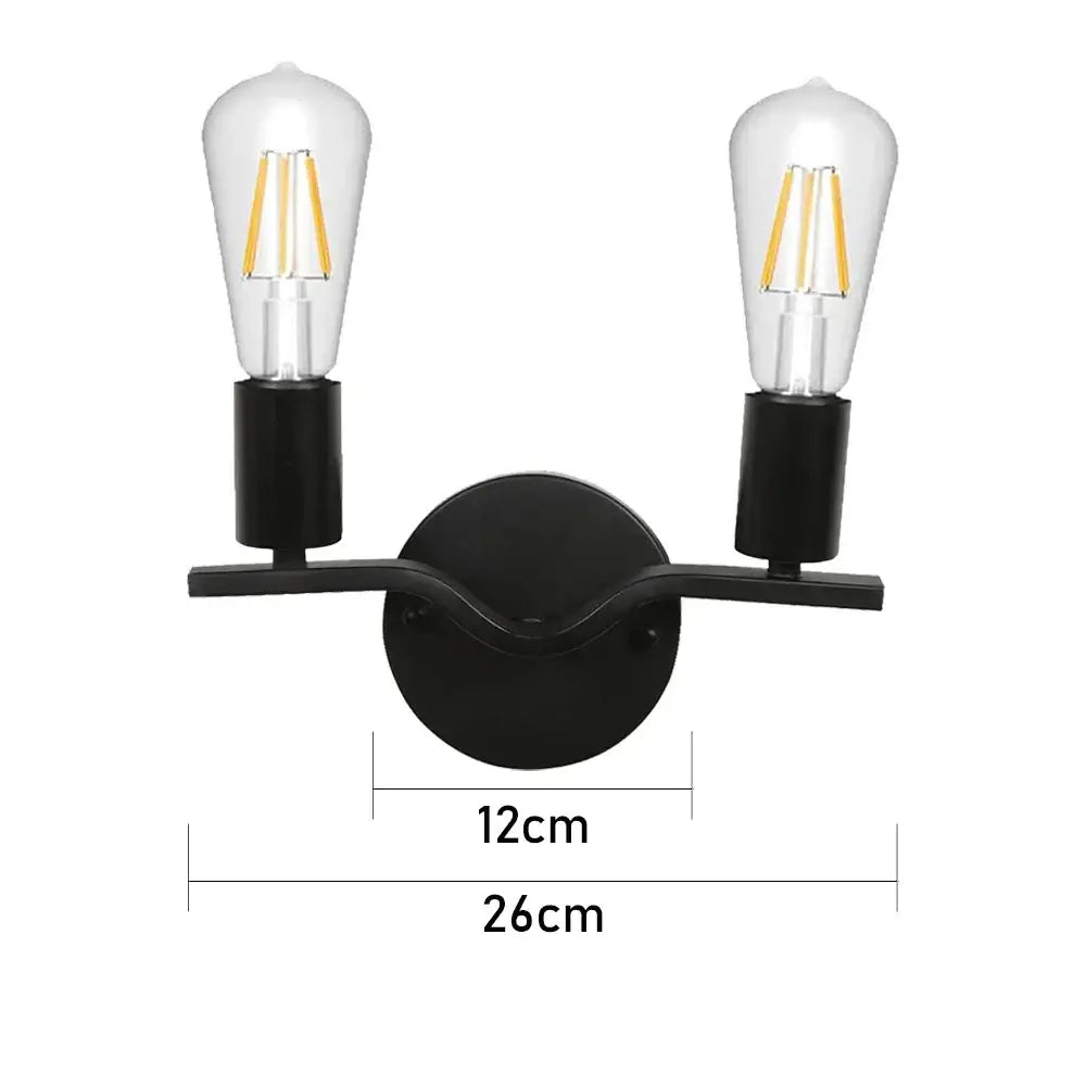 Vintage black multihead mirror wall lamp – bathroom edison lighting