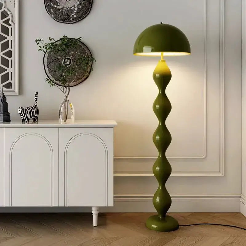 Olive green mushroom floor lamp living room warm dome light