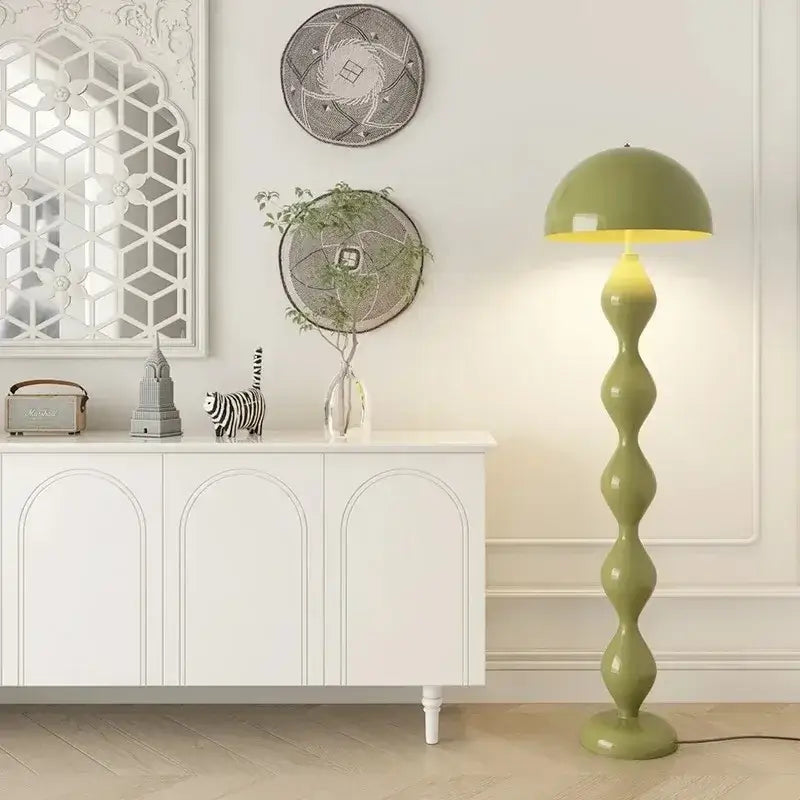 Olive green mushroom floor lamp living room warm dome light