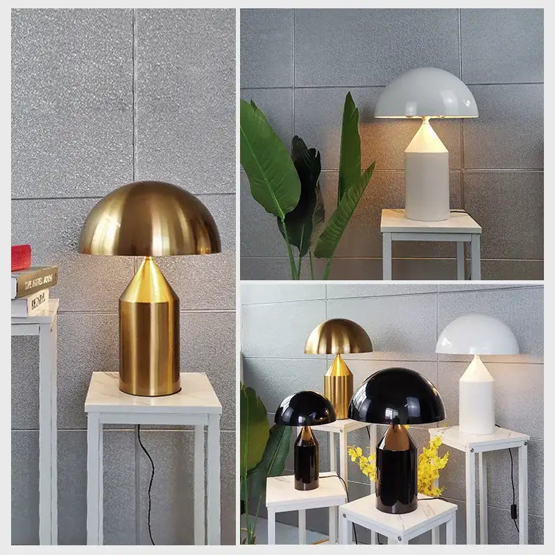 Modern gold mushroom table lamp for bedroom