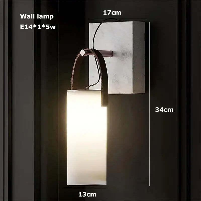 Modern black led natural marble hanging chandelier dining room