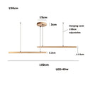 Minimalist wood led natural stone round linear chandelier dining room