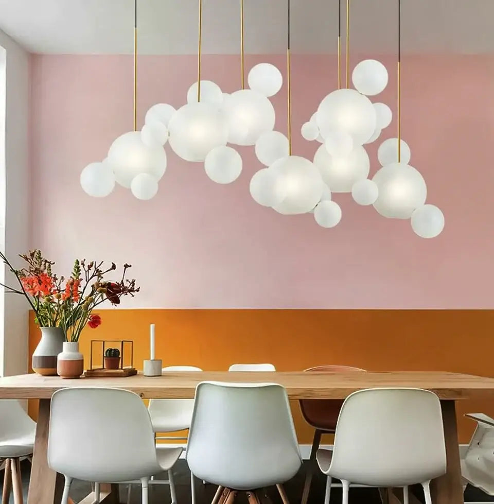 Adjustable nordic decor led bubble chandelier for living room