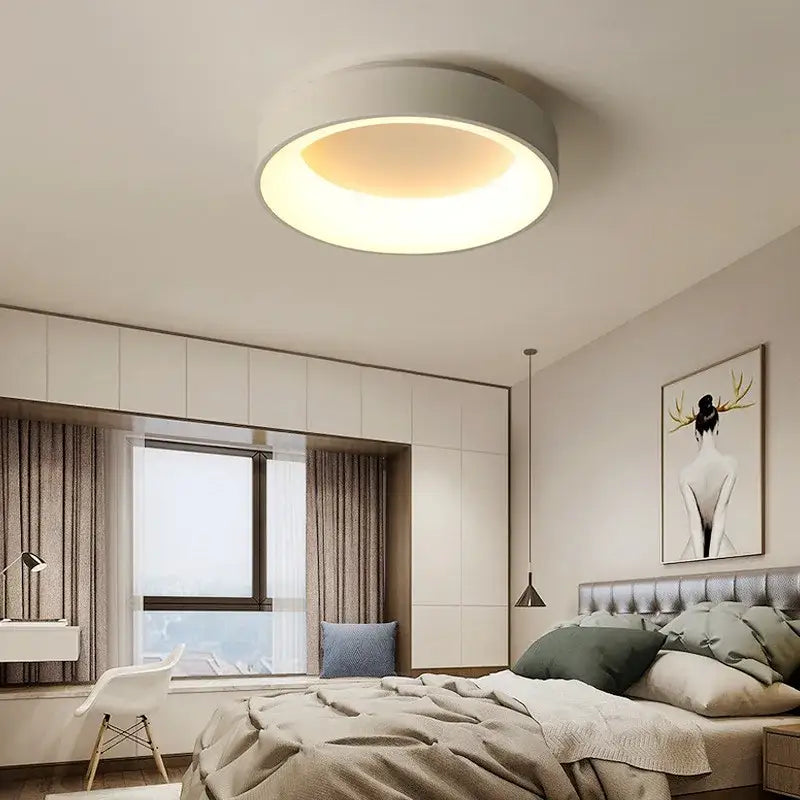 Modern white frosted glass led nordic ceiling light bedroom