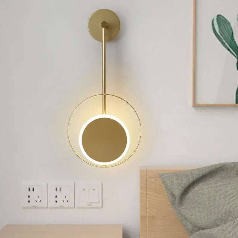 Modern gold ring led nordic wall lights bedroom sconce