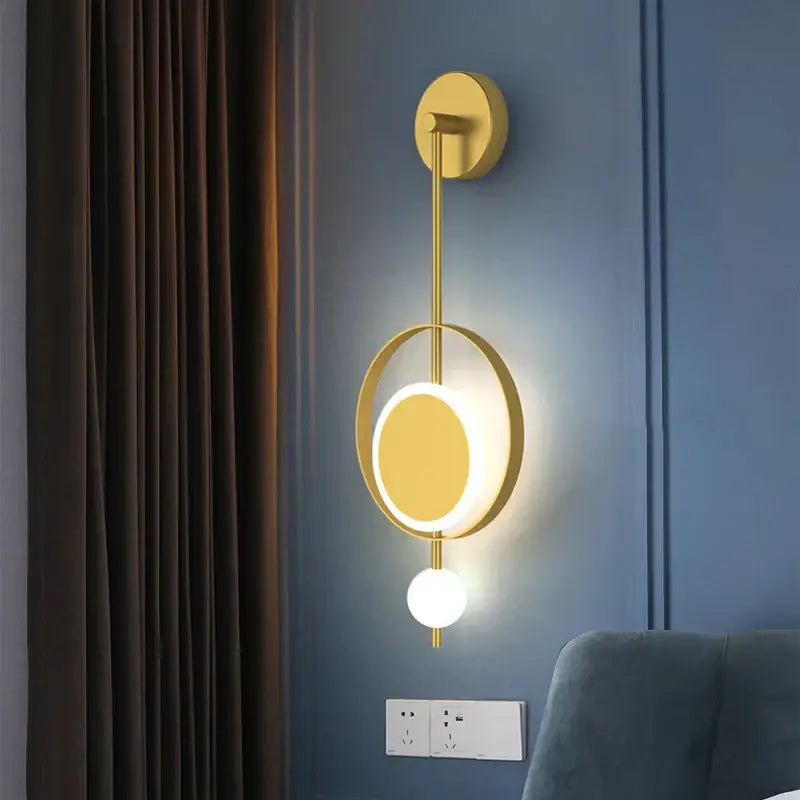 Modern gold ring led nordic wall lights bedroom sconce