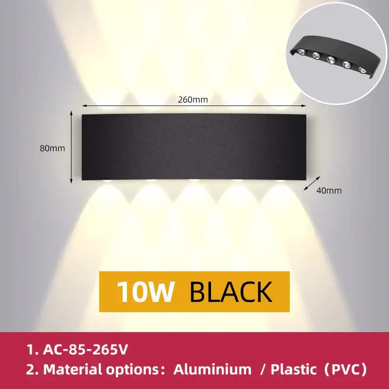 Modern black led outdoor garden wall light – porch sconce