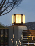 Geometric led outdoor marble street lamp for garden fence pillar
