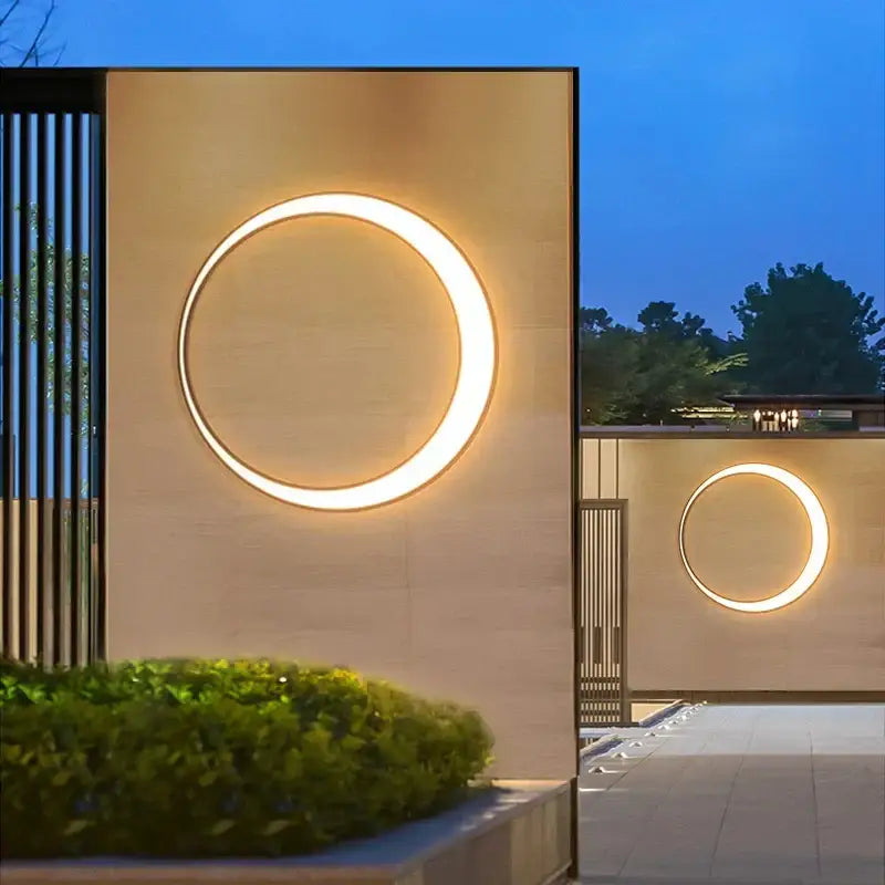 Modern minimalist led outdoor moon wall lamp courtyard sconce