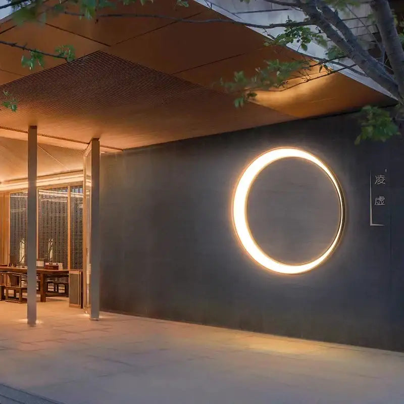 Modern minimalist led outdoor moon wall lamp courtyard sconce