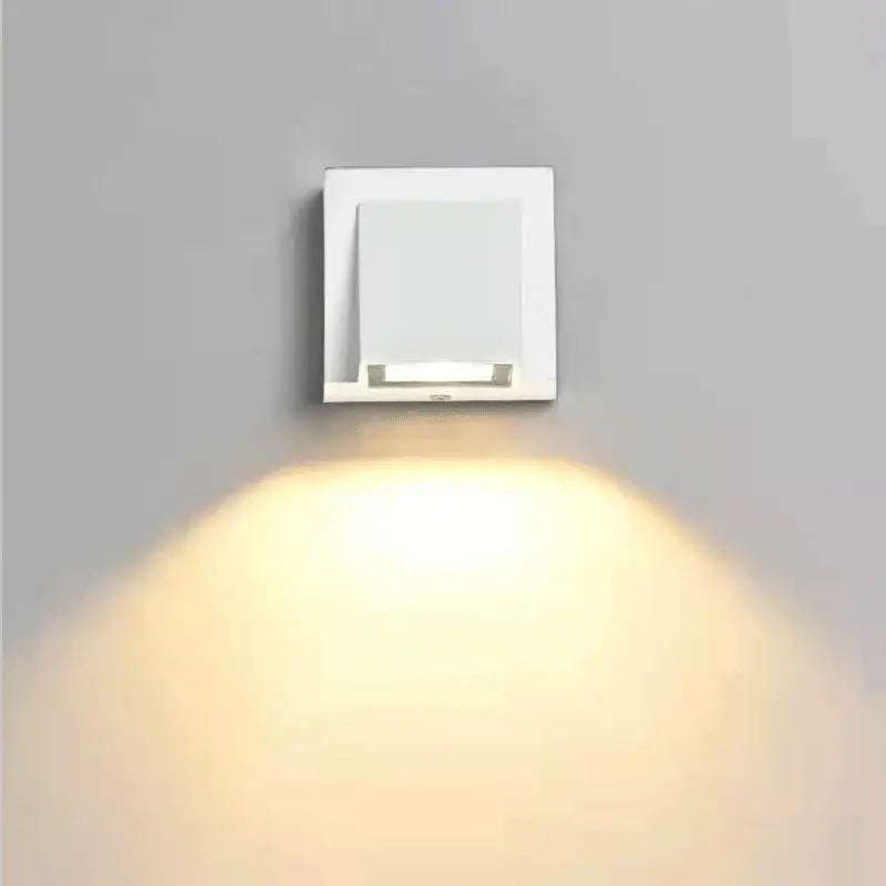 Modern minimalist white led outdoor porch wall light – yard sconce