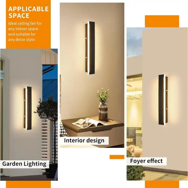 Modern black minimalist outdoor wall lamp for garden villa porch