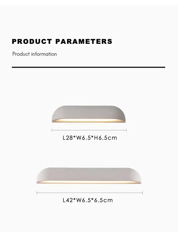 Curved white travertine led outdoor wall lamp garden sconce