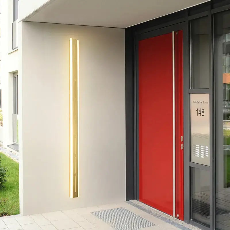 Modern minimalist black led outdoor wall light garden sconce