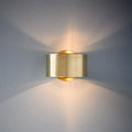 Modern brass cylindrical led outdoor wall light garden sconce
