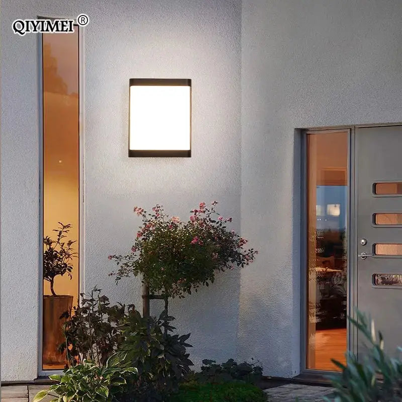Modern geometric black led outdoor wall sconce garden light