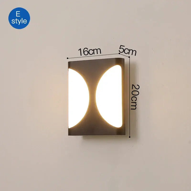 Modern geometric black led outdoor wall sconce garden light