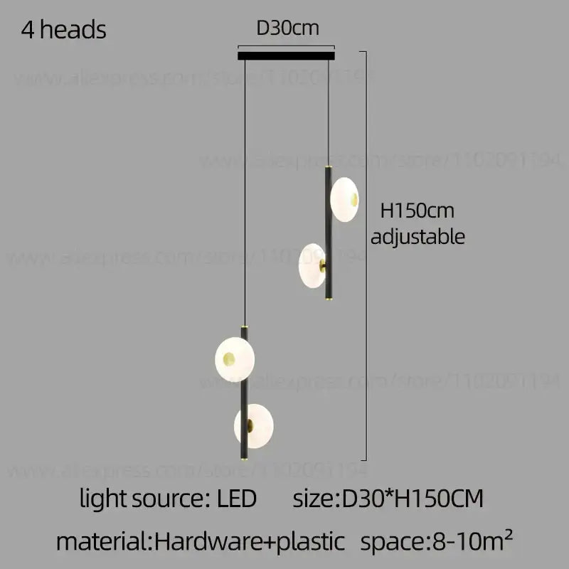 Modern minimalist decorbites led oval chandelier living room light