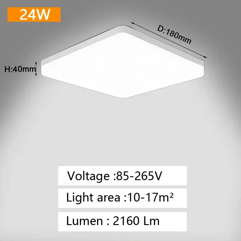 Minimalist white circular and square panel ceiling light bedroom