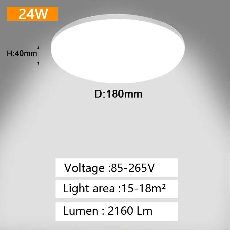 Minimalist white circular and square panel ceiling light bedroom
