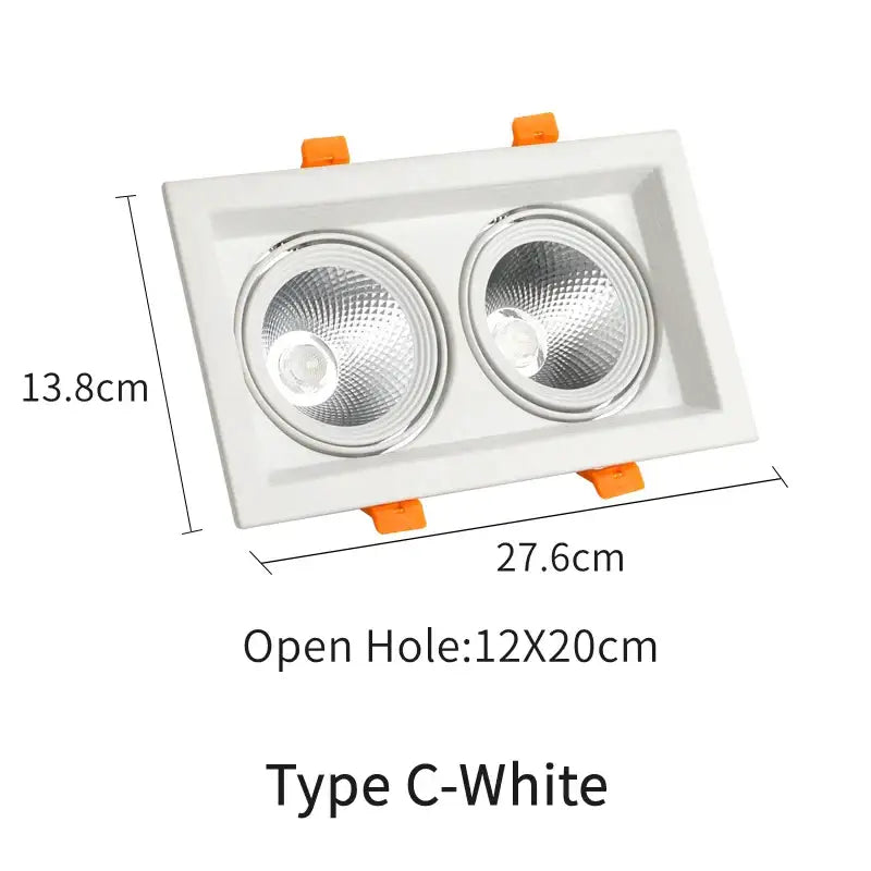 Modern rectangular white & black led panel lamp bathroom downlight