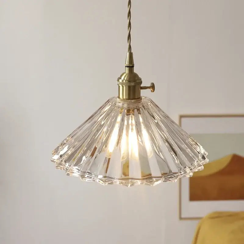 Modern faceted glass led pendant lamp stair light