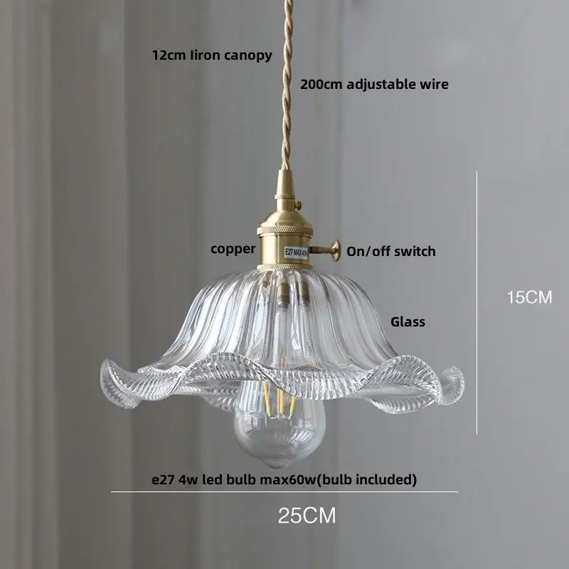 Modern faceted glass led pendant lamp stair light