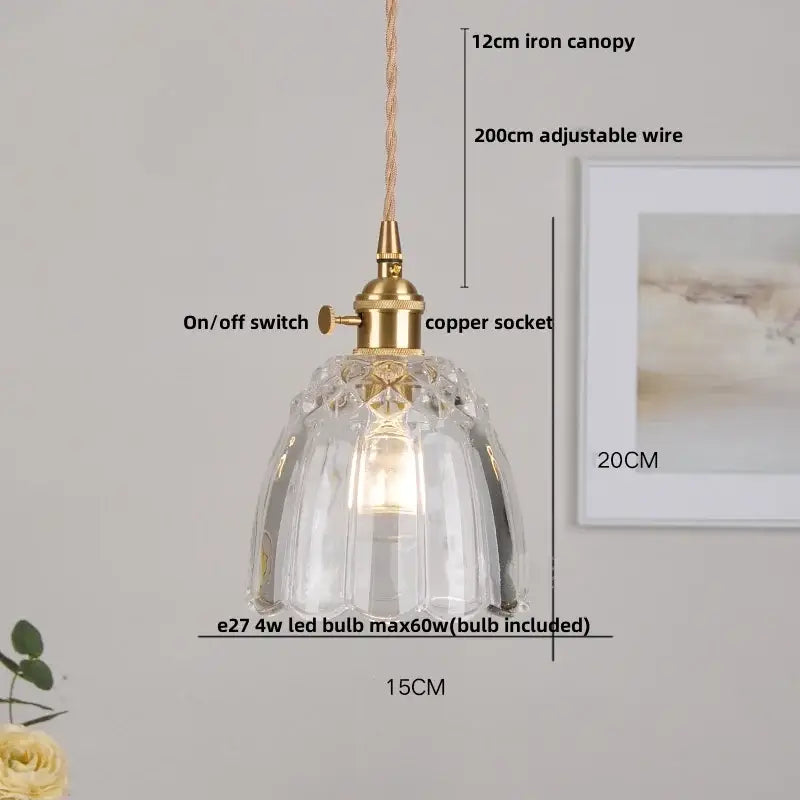 Modern faceted glass led pendant lamp stair light